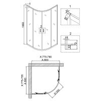 Товар: Душевой уголок Niagara Nova 80х80 NG-6886-08 BLACK профиль Черный стекло прозрачное арт-68860811BLACK - фото 7 Душевой уголок Niagara Nova 80х80 NG-6886-08 BLACK профиль Черный стекло прозрачное арт-68860811BLACK — фото 7, Душевые уголки четверть круга