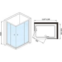 Душевой уголок WeltWasser WW200 QS22 120x90 профиль Хром стекло прозрачное арт-10000001231 — фото 3, Прямоугольные душевые уголки