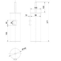 Ершик для унитаза Nofer Classic Нержавеющая сталь матовая арт-09059.S — фото 3, Ершики для унитаза