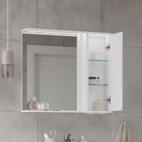 Зеркало со шкафом Volna Lake 80 R с подсветкой Белое арт-zsLAKE80.R-01 — фото 2, Зеркальные шкафы в ванную