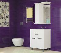 Зеркало со шкафом Mixline Этьен 65 L с подсветкой Белое арт-534830 — фото 3, Зеркальные шкафы в ванную