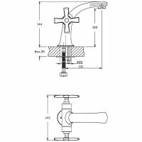 Комплект смесителей Orange Kristi Хром арт-M33-311cr — фото 5, Готовые комплекты для ванной комнаты