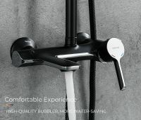 Душевая система Gappo G03-6 Черная матовая Хром арт-G2403-6 — фото 8, Душевые стойки