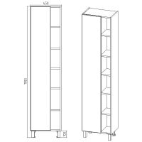 Товар: Шкаф пенал VIANT Бостон 45 Белый Дуб Вотан арт-VBOS450-PEN - фото 7 Шкаф пенал VIANT Бостон 45 Белый Дуб Вотан арт-VBOS450-PEN — фото 7, Пеналы для ванной комнаты