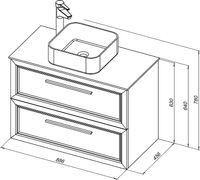Тумба с раковиной STWORKI Эстерсунд 90 подвесная Белая матовая Простоун беж арт-460331 — фото 8, Тумбы с раковиной