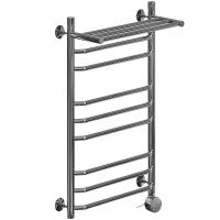 Электрический полотенцесушитель Ника Trapezium ЛТ (Г2) ВП 80/40 с полкой Хром арт-ЛТ Г2 ВП 80/40 прав — фото 1, Электрические полотенцесушители