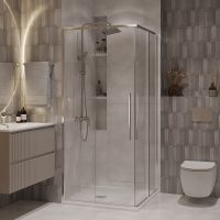 Душевой уголок Niagara Nova 100х100 профиль Хром стекло прозрачное арт-NG-6624-34 — фото 1, Квадратные душевые уголки