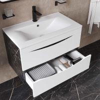 Тумба с раковиной Iddis Cloud 80 подвесная Белая матовая Черный мрамор арт-CLO80B0i95K — фото 5, Тумбы с раковиной