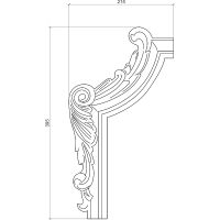 Угловой элемент Европласт 395x23x215 мм арт-1.52.290 — фото 2, Молдинги