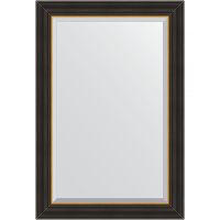 Зеркало Evoform Exclusive 94х64 с фацетом в багетной раме - Черное дерево с золотом 71 мм арт-BY 3925 — фото 1, Зеркала в ванную комнату