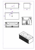 Тумба под раковину La Fenice Terra 100 подвесная Серо-зеленая арт-FNC-01-TER-G-100 — фото 8, Тумбы под раковину