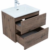 Тумба под раковину Aquanet Алвита New 60 подвесная Дуб веллингтон табак арт-334184 — фото 3, Тумбы под раковину