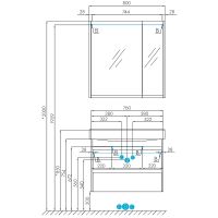 Тумба под раковину Aquaton Нортон 80 подвесная Белая глянцевая арт-1A248901NT010 — фото 15, Тумбы под раковину
