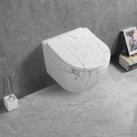 Унитаз Ceruttispa Sella Aria Tornado MMW подвесной Белый матовый мрамор с сиденьем Микролифт арт-CT9532 — фото 2, Подвесные унитазы