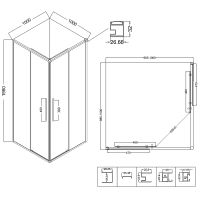 Душевой уголок Niagara Nova 100х100 профиль Хром стекло шиншилла арт-NG-3624-34 — фото 13, Квадратные душевые уголки