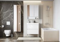 Зеркальный шкаф Aquaton Сканди 70 Белый арт-1A252202SD010 — фото 3, Зеркальные шкафы в ванную