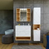 Тумба под раковину Бриклаер Кристалл 80 подвесная Белая арт-4627125415968 — фото 5, Тумбы под раковину