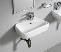 Раковина CeramaLux 45 Белая арт-9275L — фото 4, Раковины подвесные