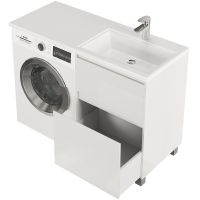 Тумба с раковиной Creto Cafor 120 R Белый глянец арт-19-W120R — фото 12, Тумбы с раковиной