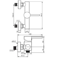 Смеситель для душа Damixa Scandinavian Pure Черный матовый арт-362000300 — фото 4, Смеситель для душа