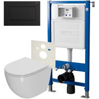 Товар: Комплект унитаза с инсталляцией Point Афина с сиденьем Микролифт и Черной матовой клавишей смыва арт-PN48058BM - фото 1 Комплект унитаза с инсталляцией Point Афина с сиденьем Микролифт и Черной матовой клавишей смыва арт-PN48058BM — фото 1, Комплекты унитаз + инсталляция