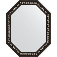 Зеркало Evoform Octagon 74x94 в багетной раме - Черный ардеко 81 мм арт-BY 7140 — фото 1, Зеркала в ванную комнату