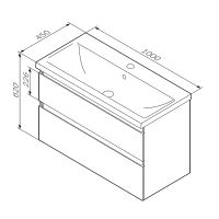Тумба под раковину AM.PM X-Joy 100 подвесная Черная матовая арт-M85AFHX1002BM — фото 13, Тумбы под раковину