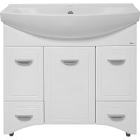 Тумба с раковиной Misty Дрея 85 с бельевой корзиной Белая арт-СО000001500 — фото 2, Тумбы с раковиной