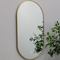 Зеркало Fixsen Led 40х80 с подсветкой Золото-сатин с сенсорным выключателем и диммером арт-FX-3080G — фото 1, Зеркала в ванную комнату