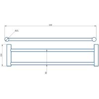 Полотенцедержатель Haiba двойной Бронза арт-HB8409-4 — фото 2, Полотенцедержатели