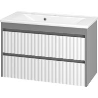 Тумба с раковиной Brevita Balaton 90 подвесная Белая матовая Серая матовая арт-УТ000012300 — фото 2, Тумбы с раковиной