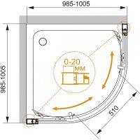 Товар: Душевой уголок Cezares Momento 100х100 профиль Хром стекло прозрачное арт-MOMENTO-R-2-100-C-Cr - фото 6 Душевой уголок Cezares Momento 100х100 профиль Хром стекло прозрачное арт-MOMENTO-R-2-100-C-Cr — фото 6, Душевые уголки четверть круга