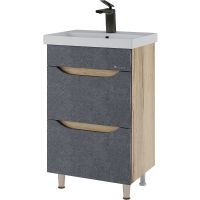 Тумба под раковину Bellezza Слим 50 Серый Натуральный дуб арт-4636506110422 — фото 1, Тумбы под раковину