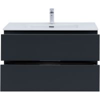 Тумба под раковину Aquanet Алвита New 90 подвесная Антрацит арт-303919 — фото 5, Тумбы под раковину