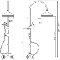 Душевая система Cezares Lord Хром арт-LORD-CD-01-Bi — фото 2, Душевые стойки