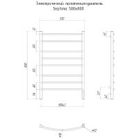 Электрический полотенцесушитель Ravak Septima 50x80 ТЭН справа Хром арт-X04000083722 — фото 2, Электрические полотенцесушители