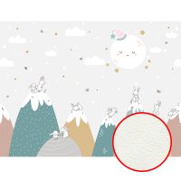 Фреска детская Ortograf Little Friends 34370 Фактура флок FLK Флизелин (4*3) Серый/Разноцветный, Горы/Животные арт-34370 (флок FLK) — фото 1, Фрески