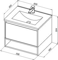 Тумба с раковиной STWORKI Карлстад 60 подвесная Дуб рустикальный арт-418855 — фото 11, Тумбы с раковиной