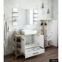 Тумба под раковину Sanflor Ингрид 120 Белая арт-С0001917 — фото 2, Тумбы под раковину