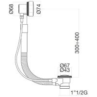 Слив-перелив Webert полуавтомат Хром арт-AC0035015 — фото 2, Сливы-переливы