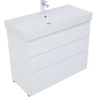Тумба под раковину Aquanet Nova Lite 100 Белый глянец арт-302478 — фото 3, Тумбы под раковину