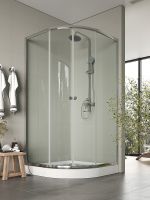 Товар: Душевой уголок Agger 100x100 профиль Хром стекло прозрачное арт-A01-100TCR - фото 2 Душевой уголок Agger 100x100 профиль Хром стекло прозрачное арт-A01-100TCR — фото 2, Душевые уголки четверть круга