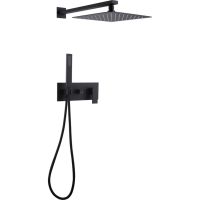 Душевая система Abber Daheim Черная матовая арт-AF8218B — фото 1, Встраиваемые душевые комплекты