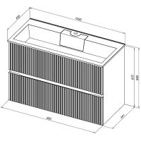 Тумба под раковину Aquanet Джейн 100 подвесная Белая матовая арт-313288 — фото 15, Тумбы под раковину