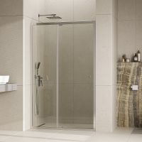 Душевая дверь WasserKRAFT Aula 110 профиль Хром стекло прозрачное арт-11P13 — фото 3, Распашные душевые двери