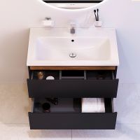 Тумба под раковину AM.PM X-Joy 80 подвесная Черная матовая арт-M85AFHX0802BM — фото 9, Тумбы под раковину