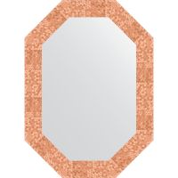 Зеркало Evoform Octagon 52x72 в багетной раме - Соты медь 70 мм арт-BY 7093 — фото 1, Зеркала в ванную комнату
