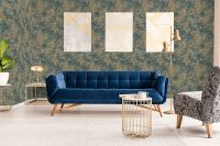 Обои Grandeco Elementum Винил на флизелине (0,53*10,05) Бежевый/Голубой/Бронзовый, Штукатурка арт-EE 1201 — фото 4, Обои для стен