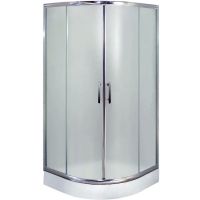 Душевой уголок Esbano ESR-8005 80х80 профиль Хром стекло рифленое арт-ESUGR8005 — фото 1, Душевые уголки четверть круга