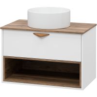 Тумба под раковину Brevita Bergen 80 подвесная Белая матовая Дуб Галифакс олово арт-BER-07080-19-01-1Я — фото 4, Тумбы под раковину